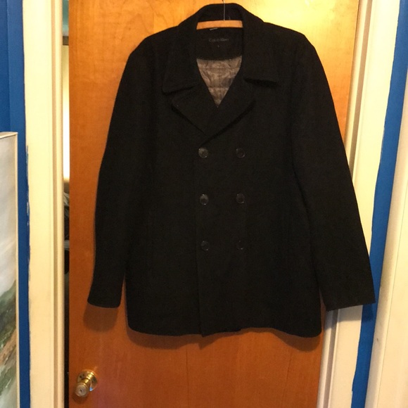 Men's Calvin Klein Black polyester/Wool blend jacket.Large - Picture 3 of 8